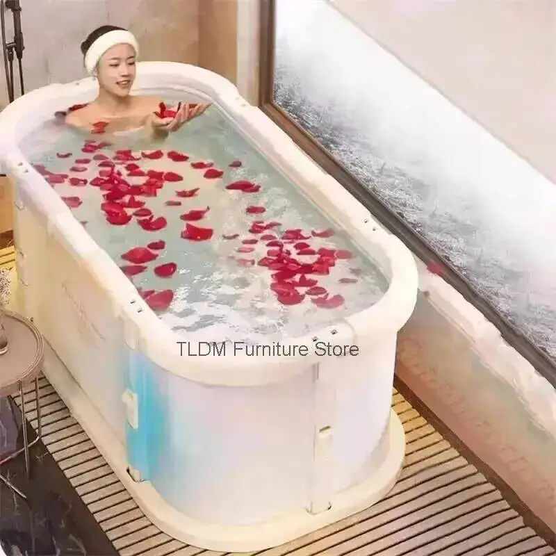 Body Portable Bath Bucket For Outdoor Free Installation Bathtub Household Full Sweat Steaming Bidet Winter Insulation Hot Tubs