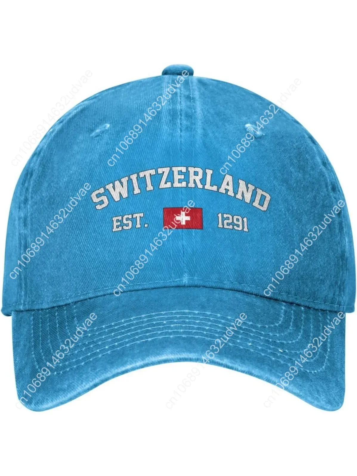 

Switzerland Flag Baseball Cap Denim Vintage Cotton Unisex Patriotic Hat