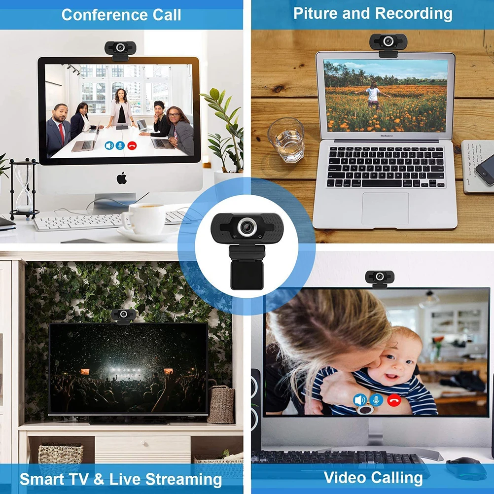 

1080P Webcam Clear Video Audio Camera Computer Live Streaming Teaching Easy Installation Notebook Video for PC