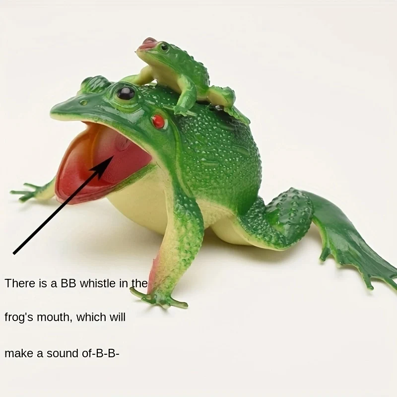 1PC Simulation klingender Frosch Modell Mutter und Kind Frosch Kröte gefälschter Frosch knifflige Requisiten Kinderspielzeug Sammlung Streichspielzeug