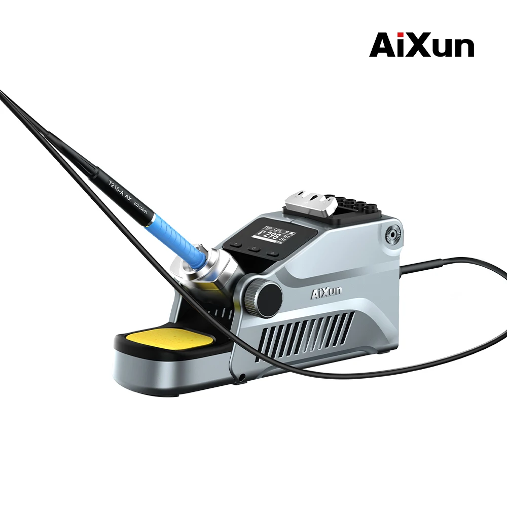 AiXun T380 80W สมาร์ทแบบพกพาสถานีบัดกรีใช้งานร่วมกับ T210/T115 จับเหล็กเคล็ดลับความร้อนอย่างรวดเร็วเชื่อม Rework Station