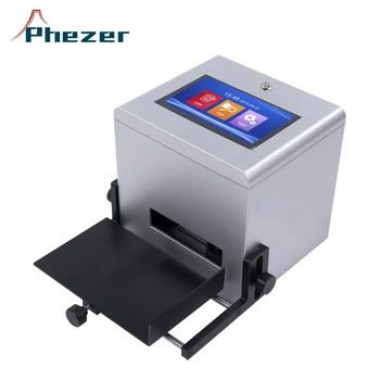 Phezer-Impresora térmica QR para oficina, máquina de inyección de tinta portátil de 12,7mm/25,4mm, código de lote de barras, número de fecha, logotipo, fecha de caducidad, PO1