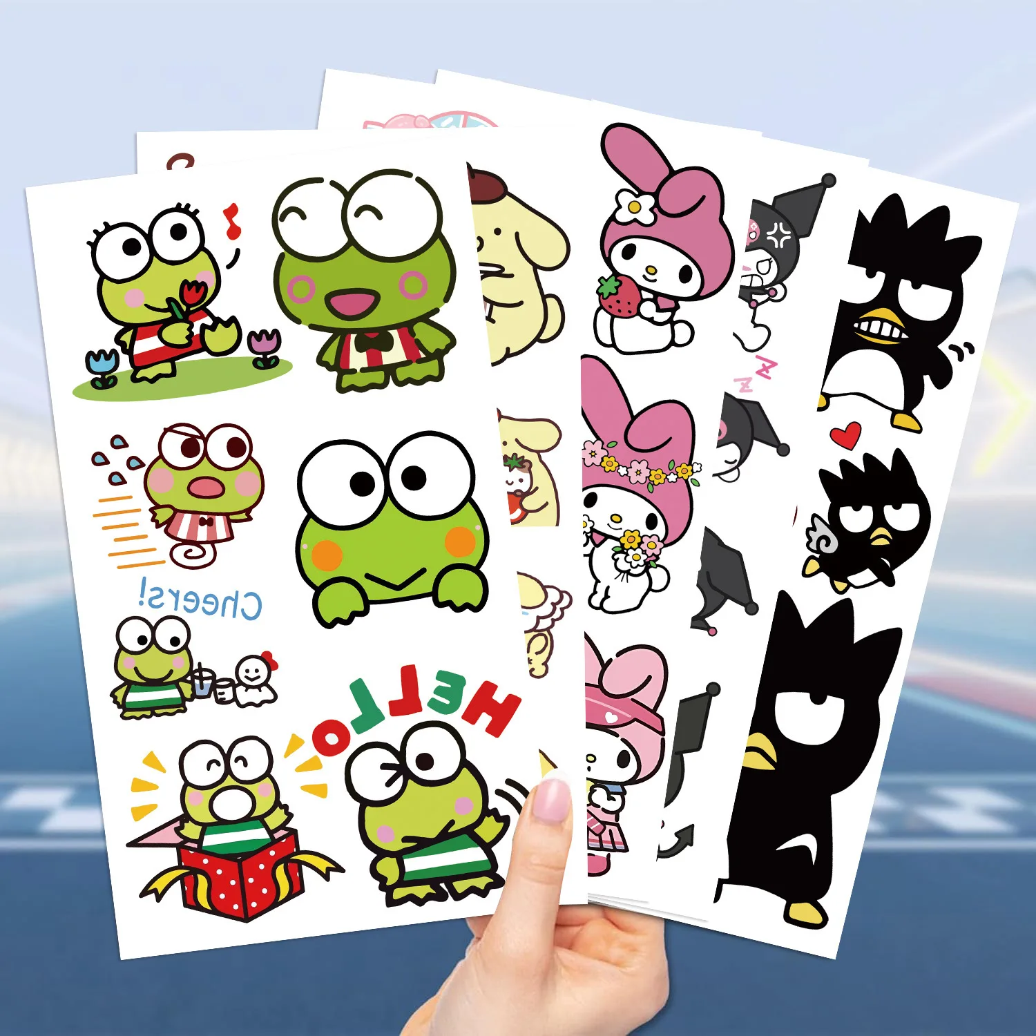 10 個サンリオマイメロディハローキティ一時的なタトゥーステッカー漫画クロミシナモロールフェイクタトゥー子供の誕生日プレゼントのおもちゃ