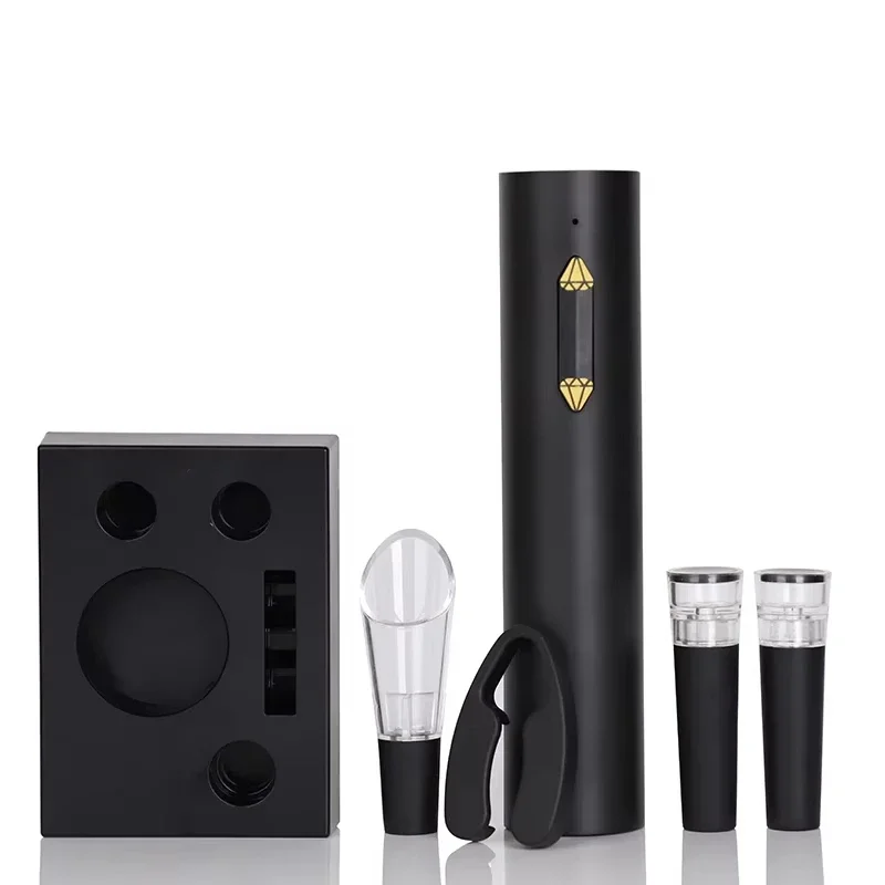 6 In 1 Electric Wine Opener Set with Stand, USB Rechargeable Automatic Corkscrew Red Wine Bottle Opener for Kitchen Bar Party