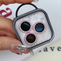 Glitter Diamond Camera Lens Protector For IPhone 12 13 14 15 Pro Max Back  Mini Cover Lens Ring Glass For IPhone 14 15 Plus Fil