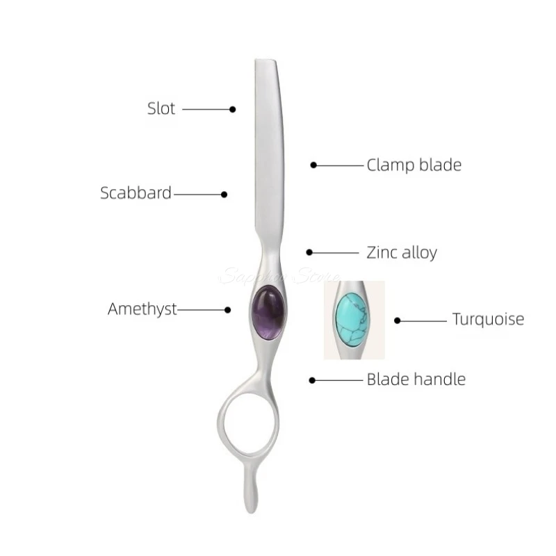 1 قطعة شفرات تحفيف الشعر مع شفرة برو سبائك الزنك الفيروز جمشت صالون الحلاق شفرات حلاقة تصفيف الشعر القاطع سكين