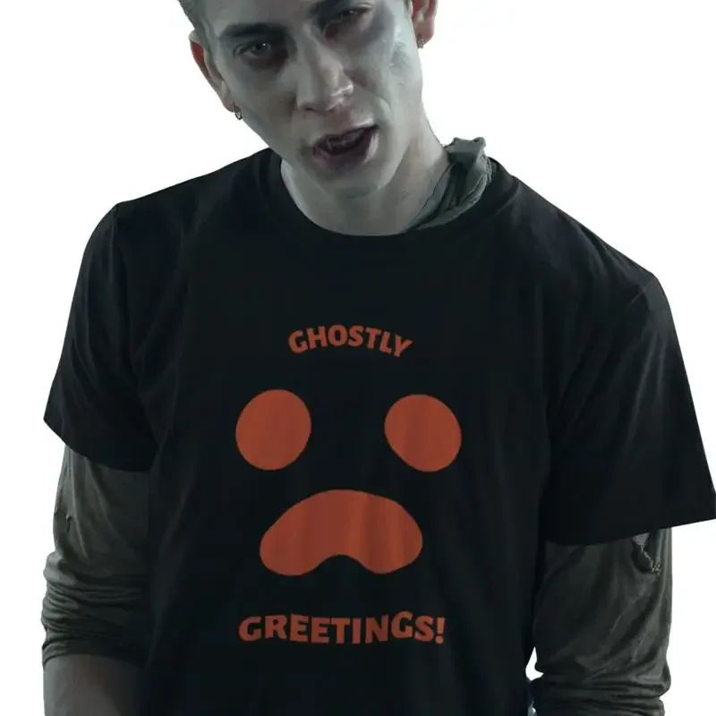 Ghostly Greetings T Shirt Halloween Boo Party Horror Spooky Season Costume