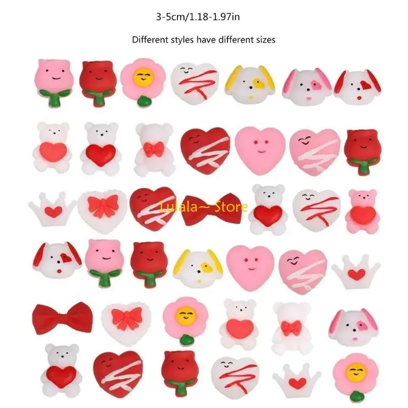 Y4QA Handknijp TPR-speelgoed Mooie roze Mochi Dierenspeelgoed Goodie Bag-vullers voor kinderen