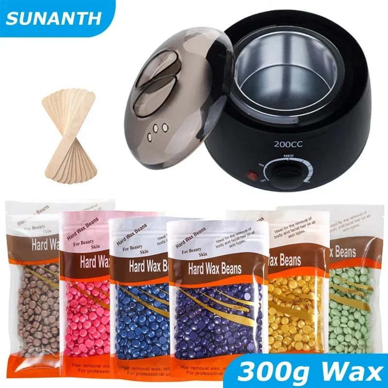 Wax Heater Kit for Hair Removal Wax Melting Machine with Waxing Beans Depilation Paraffin Warmer Waxing Dipping Pot