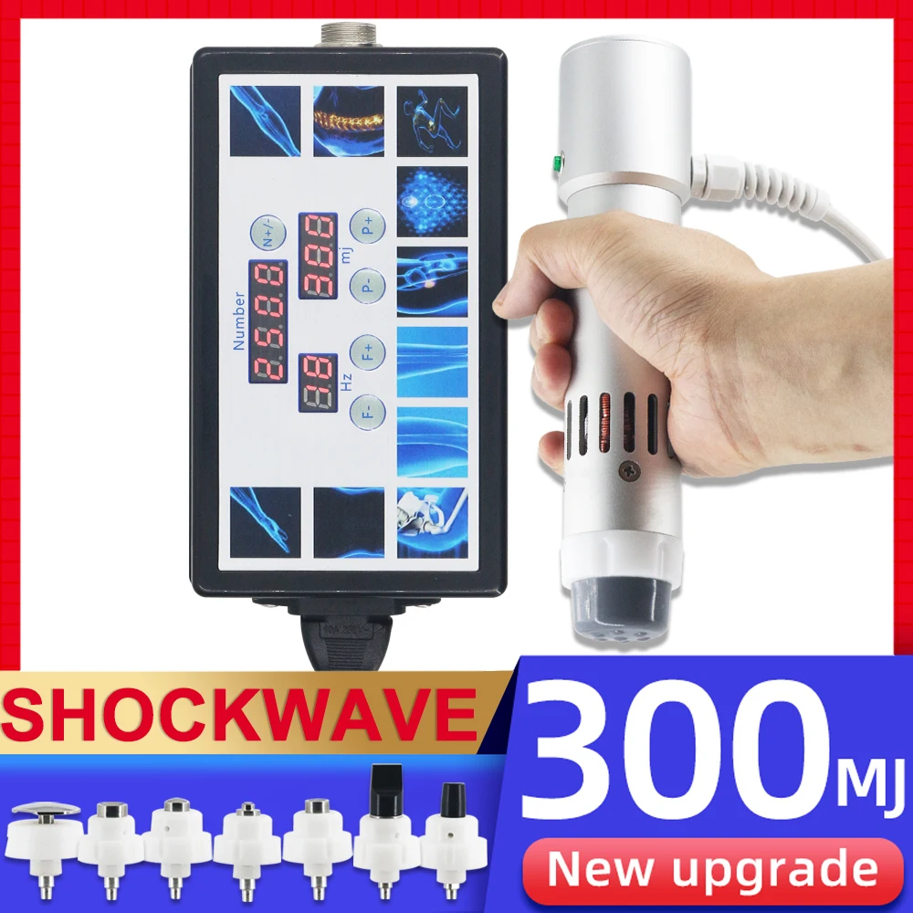 Portable Shockwave Therapy Machine Physiotherapy Equipment 300MJ Shock Wave Massage Relaxation ED Treatment Body Relax Health Ca