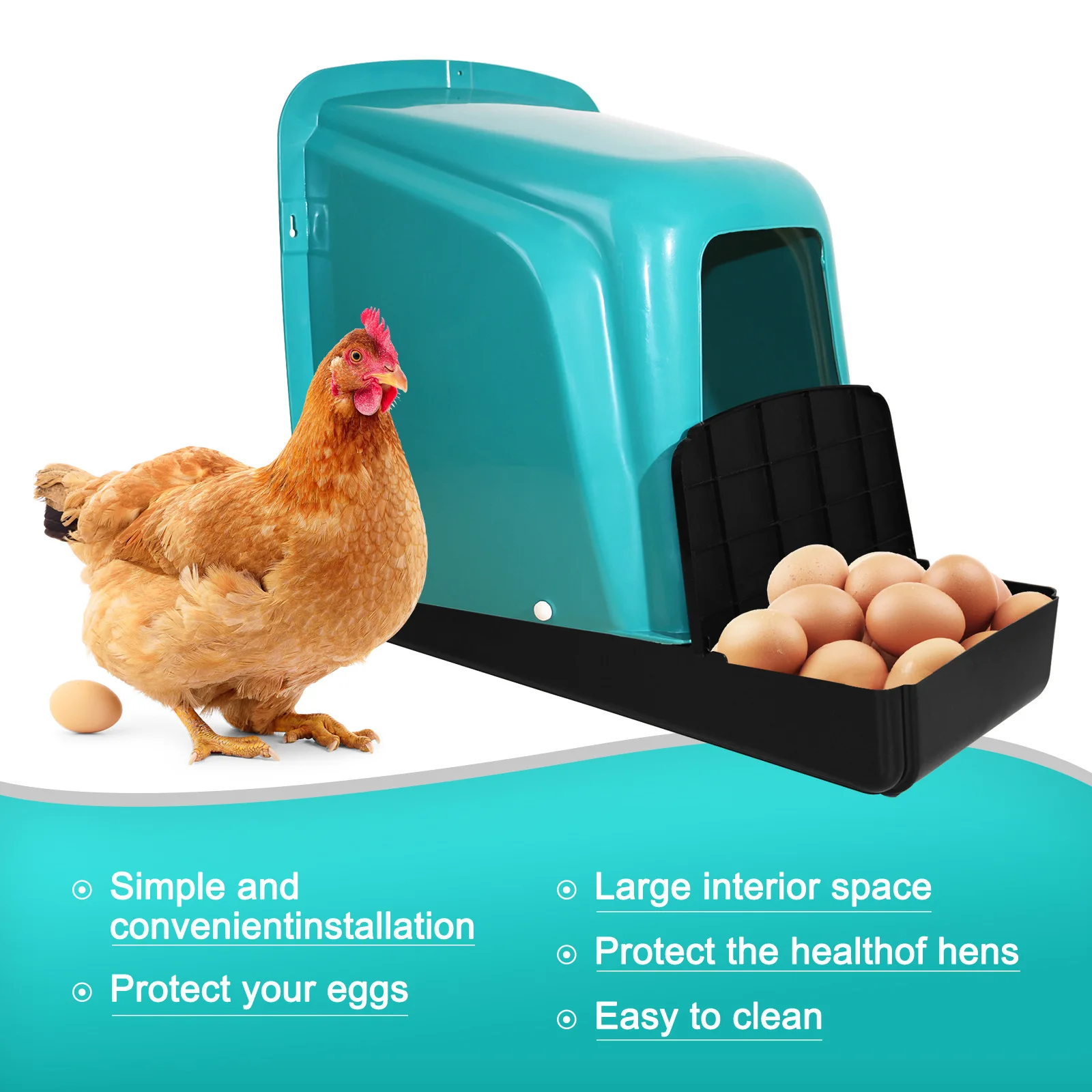 6/10PCS Nesting Boxes for Chicken Coop | Roll Away Hen House for Laying Eggs | Durable Plastic Chick Brooder Box with Perch