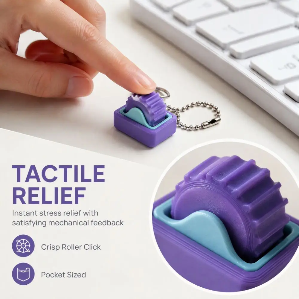 3D Printed Roller Stress-relief Button Portable Gear Roller Slides Smoothly Clickable Basket Pumpkin Button Vegetables Fruits