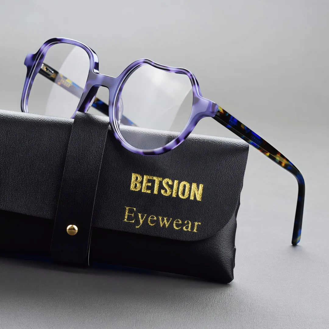 BETSION Retro Irregular Square Acetate Eyeglasses Frames Men Women Multicolor Tortoise Spectacles Fashion Eyewear Glasses #16009
