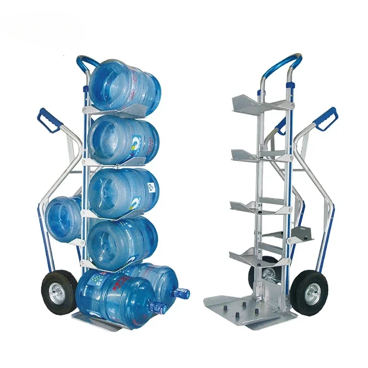 Heavy Duty Aluminum Hand Cart Bottled Water Trolley with wheels and Handles Heavy Use Tool Cart for Transporting bottle water