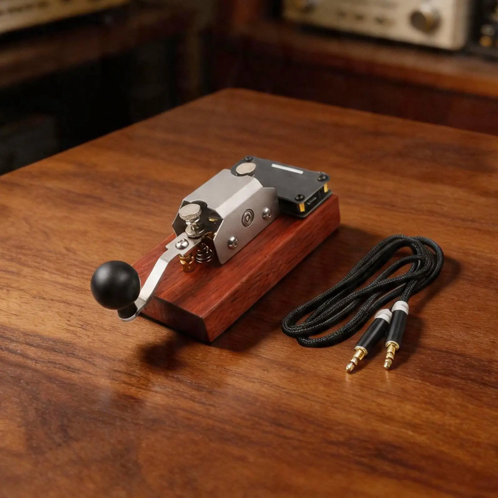 Telegraph Practice Key Manual Telegraph Key Home Practice USB Computer Connection Floating Bearings Anti-slip Rubber Feet