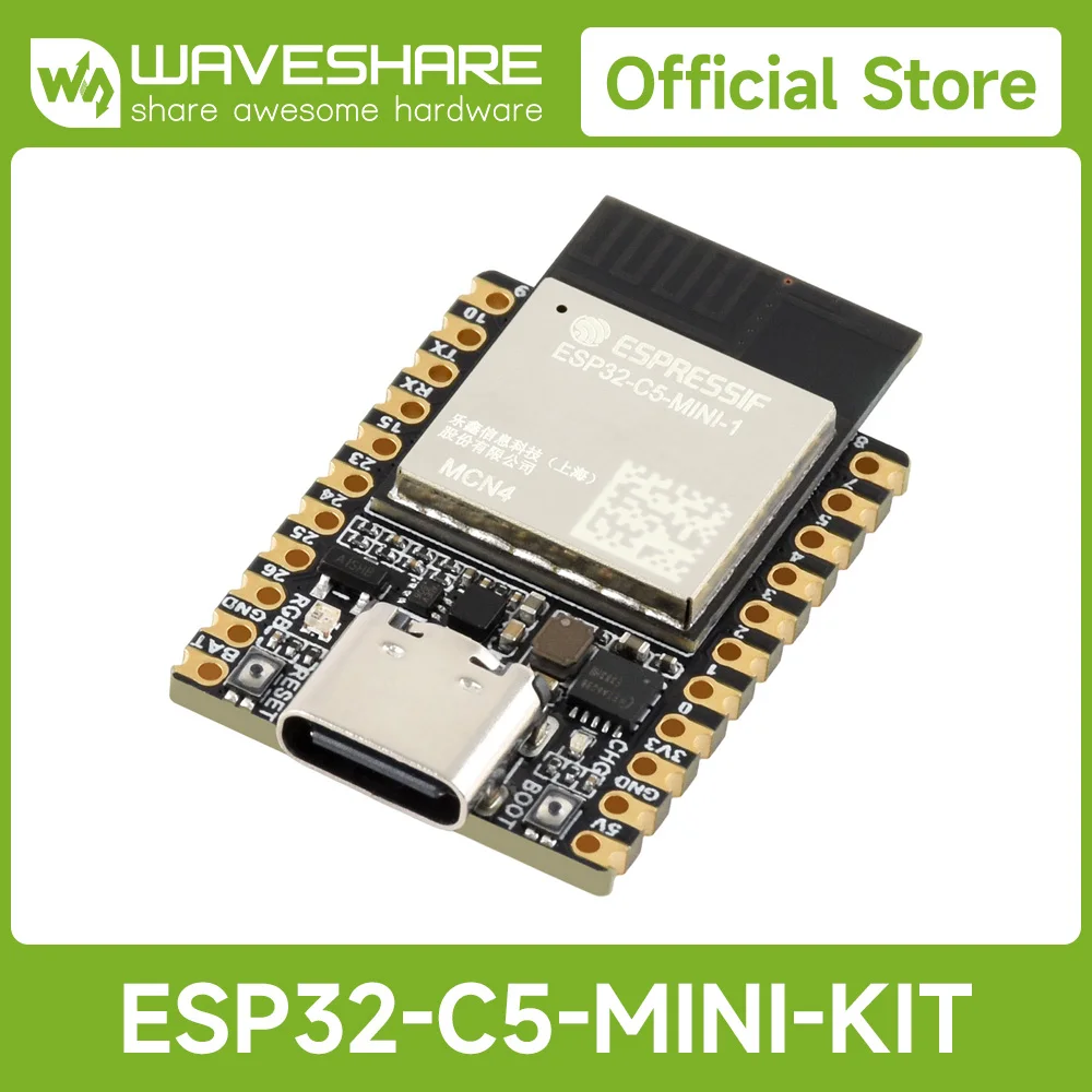Carte de développement Wi-Fi 6 double bande Waveshare ESP32-C5 Mini, processeur monocœur 240 MHz, module intégré de la série ESP32-C5-MINI-1