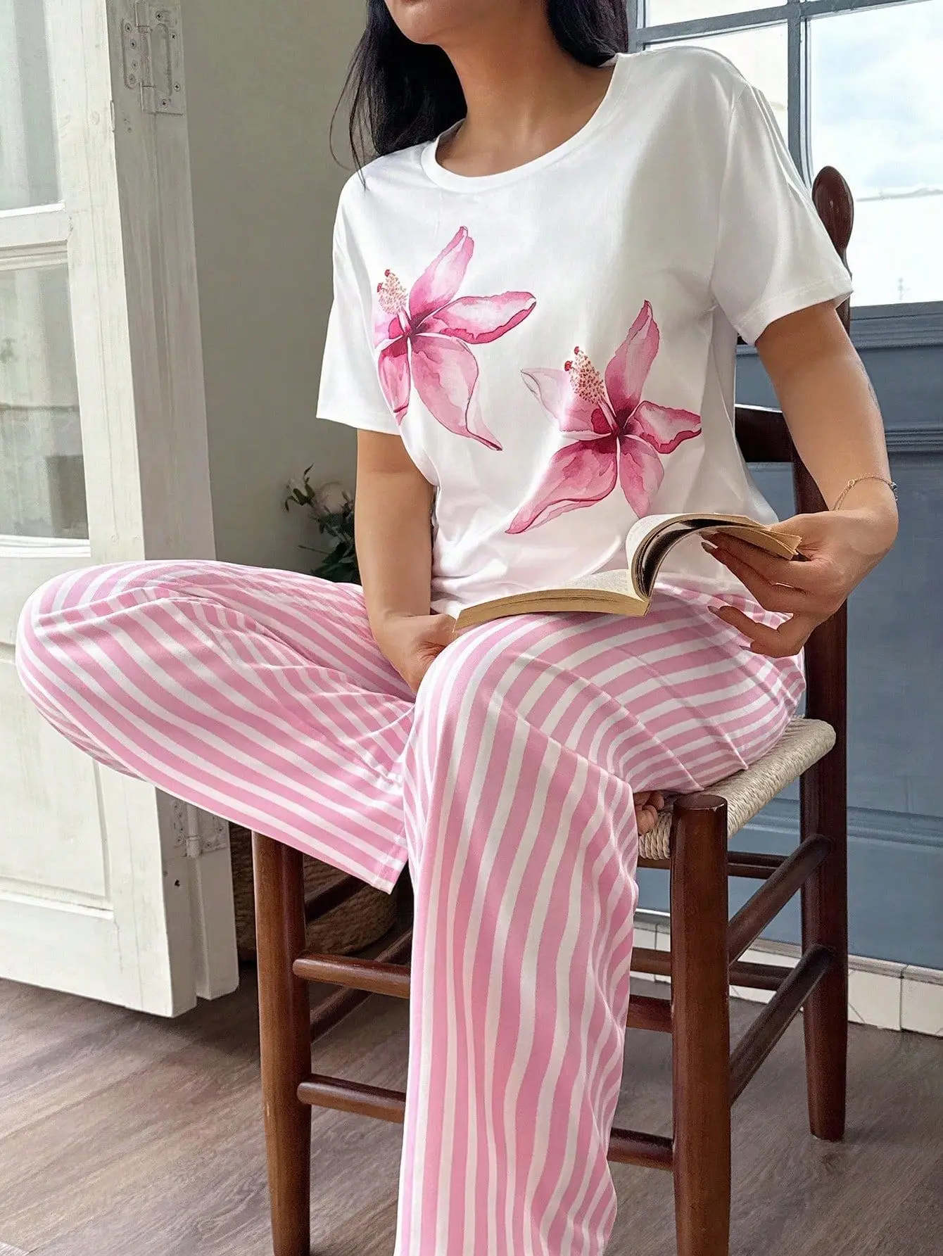 Pyjama Femmes 2 Piece Set Short Sleeve Sleepwear Women Home Suit for Women Pajama Night Wear Ladies Two-piece Set Woman Pajamas