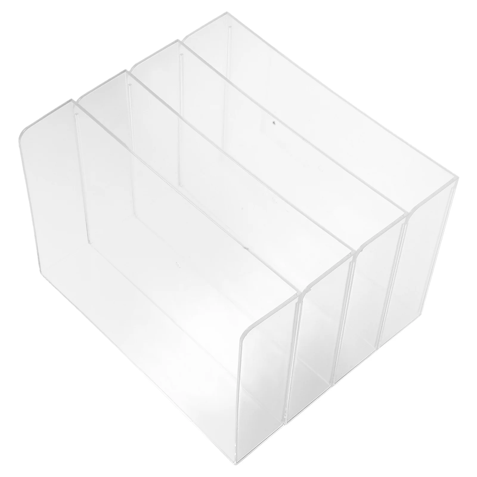 Clear 4 Tier Acrylic Stackable Letter Tray Organizer Multi-Function Document Storage Box for Office Desk Organization