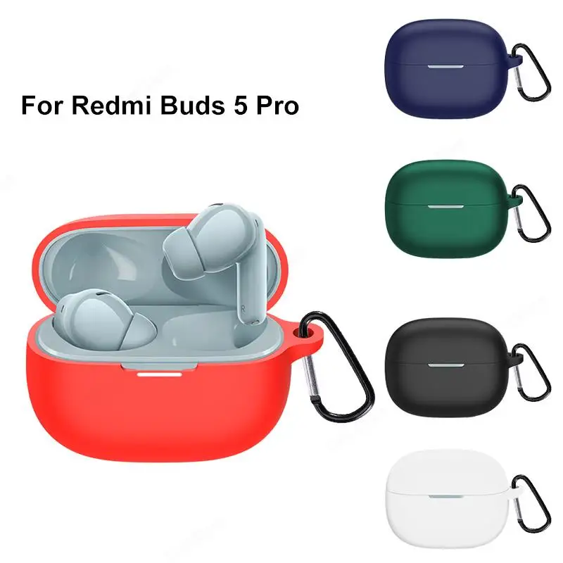 

Redmi Buds 5 Pro Case Headphone Cover For Xiaomi Redmi Buds 5 Pro Buds5 Pro buzz5 Pro buds 5pro Silicone Cases Fundas With Hook