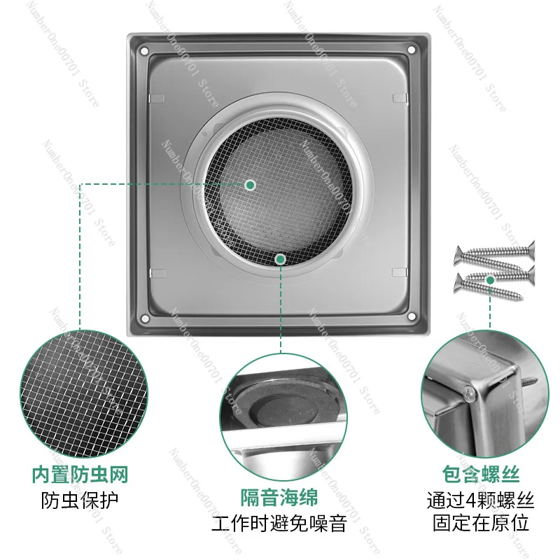 Extended 304 Stainless Steel Dryer Vent Cover, Outdoor Wall Vent Cap with Round Check Valve for Exhaust Duct