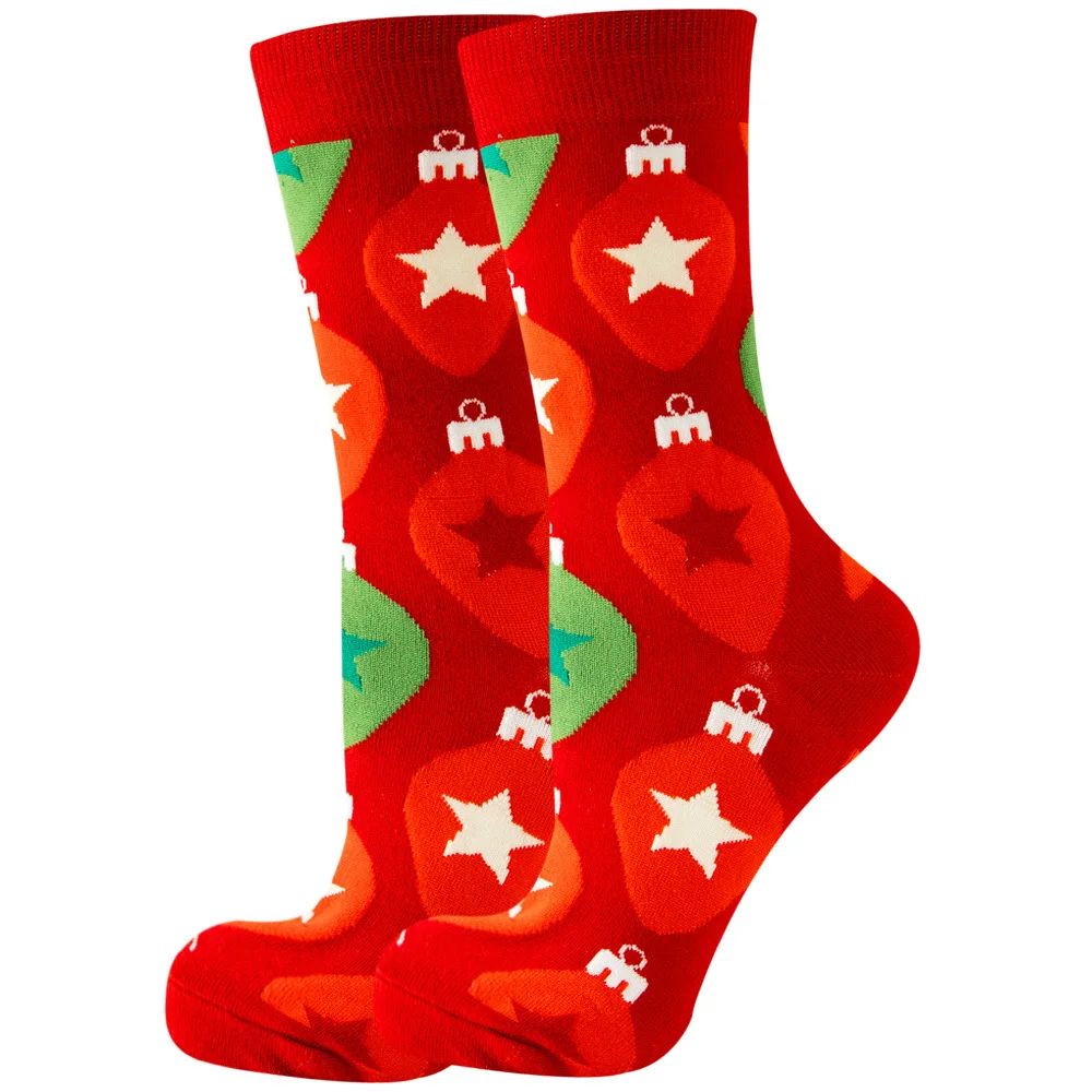 2023 Women\'s Christmas Socks Fun Christmas Santa Claus Tree Snowflake Elk Cotton Crew Happy Socks New Year Fun Soken