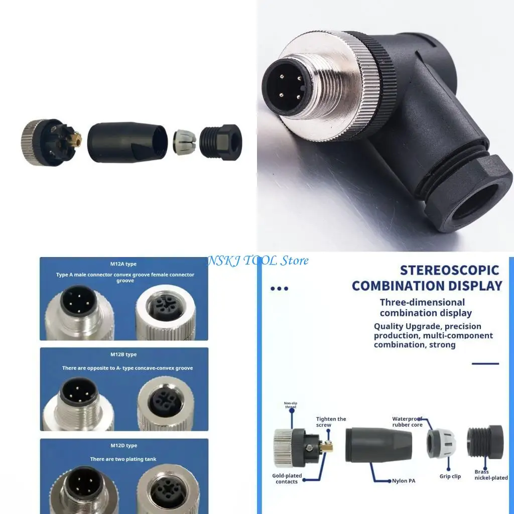 L8RC Secure Locking 12Mm Aviation Connector PG7 Upgrades Compatible for Various Cables