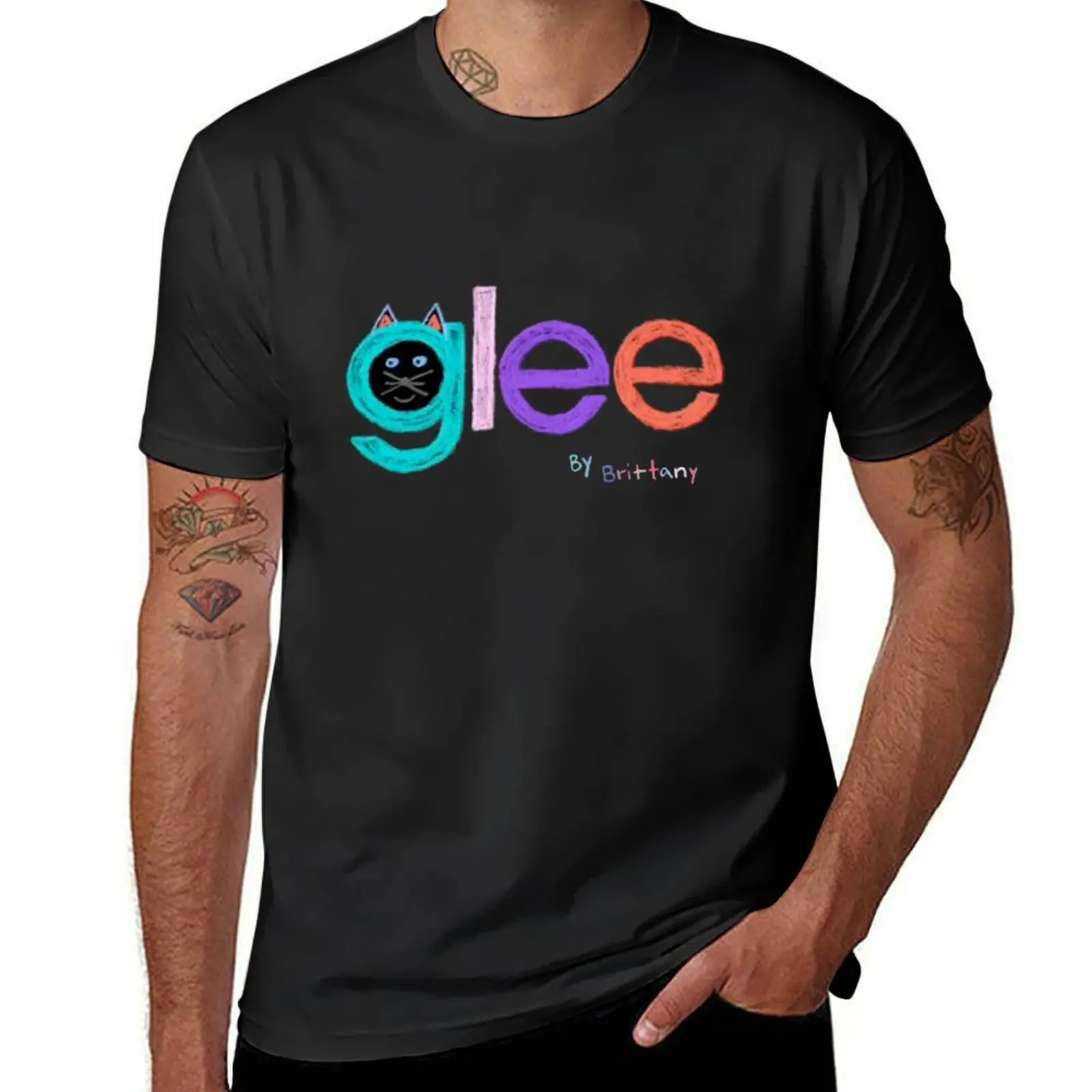 Glee logo by brittany T-Shirt anime clothes tops mens t shirt graphic