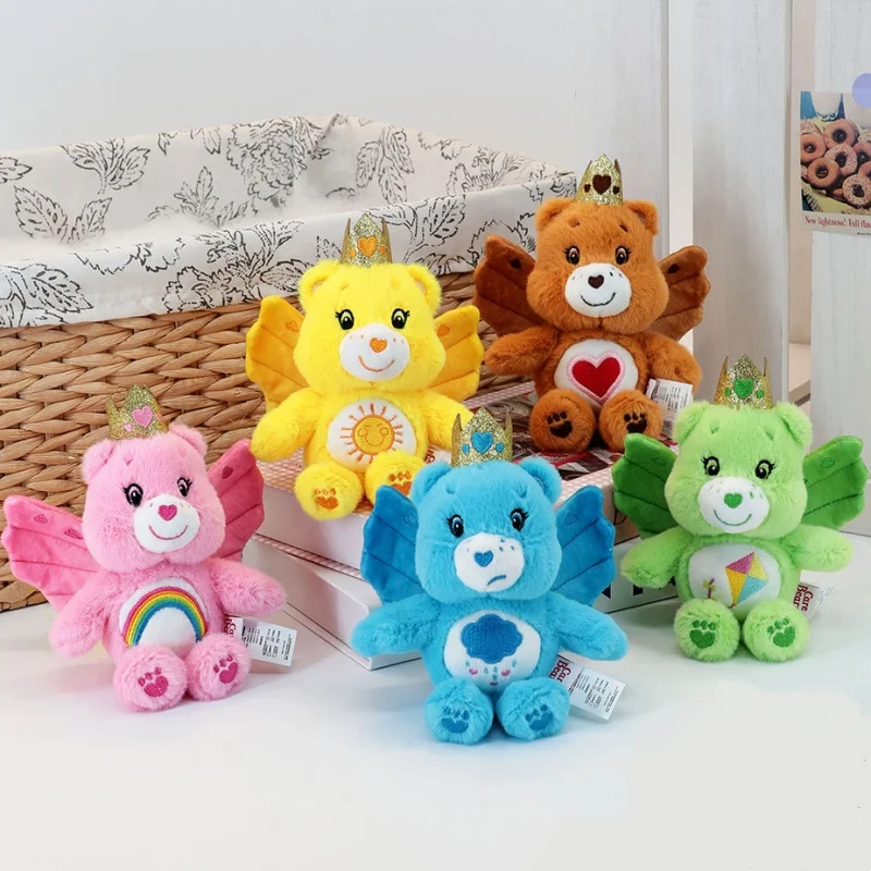 Echte Angel Care Bears Weiche Plüschpuppen Schlüsselanhänger Spielzeug Kleine Anhänger Rückenanhänger Weihnachts-Geburtstags-Abschlussgeschenke