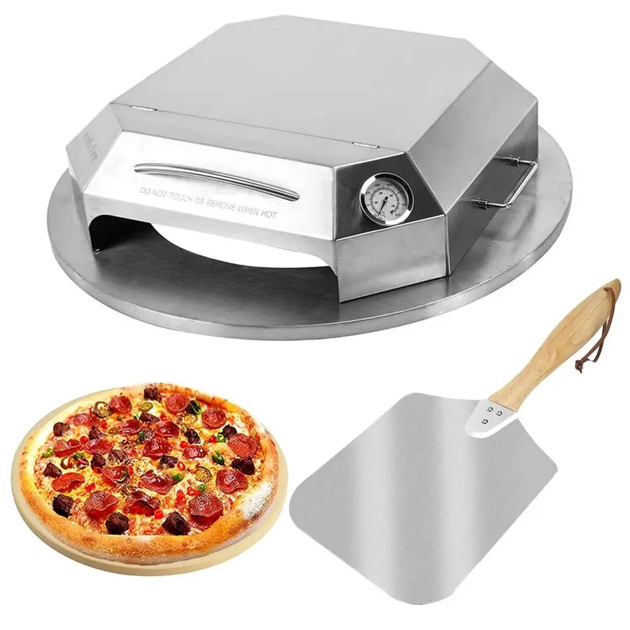 

Stainless Steel Pizza Oven Kit for 22 Inch Charcoal Kettle Grilll Outdoor Grill Top Pizza Oven Kit, Pizza Maker Tool Set Includi