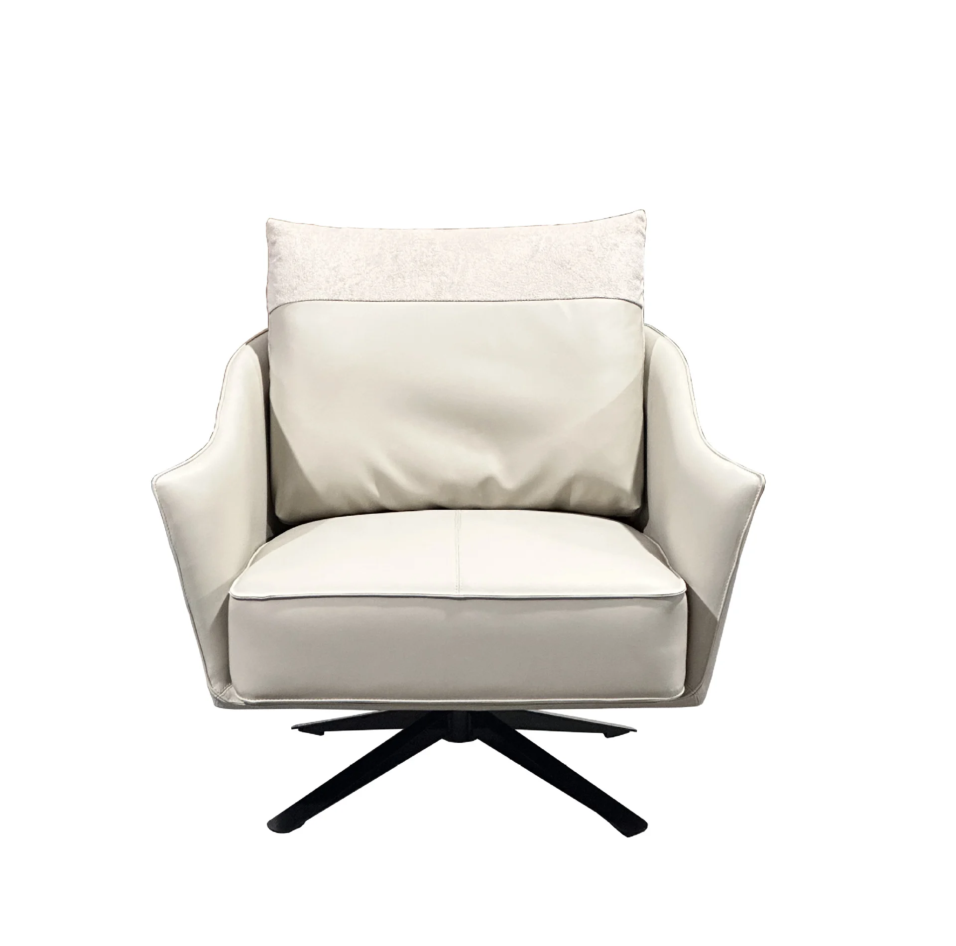 Moderne Wohnzimmermöbel, einzelner Freizeitstuhl, drehbarer Ledersofa-Stuhl