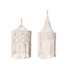 Paralume in macramè, copertura della lampada a sospensione Boho, paralume da pavimento bohémien, soffitto