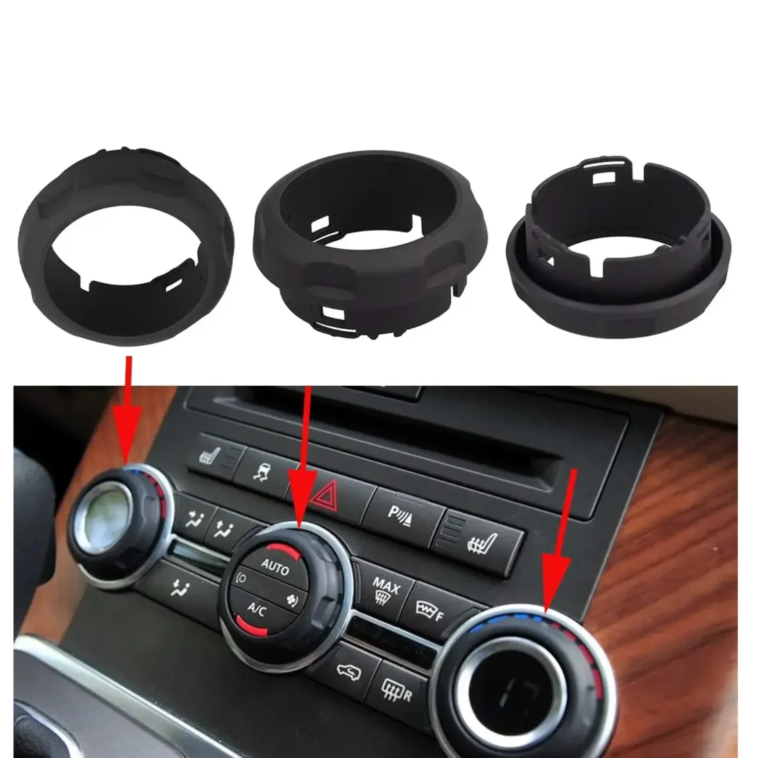 3PCS Car Console Air Conditioning Control Knob  For Land Rover Range Rover Sport Discovery 4 2009 2010 2011 2012 2013 LR029591