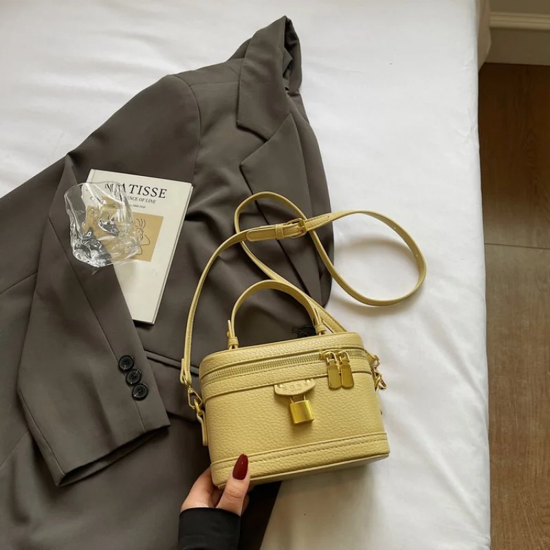 

women 2025 spring small square top handle bag pu leather stitched flap design hand carry only one size casual daily bag