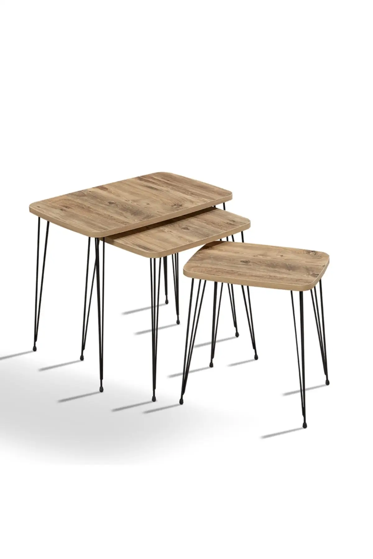 Rectangle Zigon Coffee Table PCs set Walnut Set Feet Delicate Slim Beautiful Decorative Solid All Handmade Home Living Room Tumbled Colors