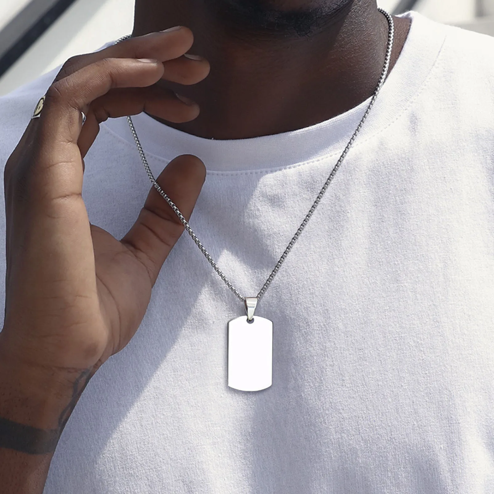 Men Dog Tag Urn Necklace,Stainless Steel Ashes Cremation Urn Pendant Necklaces with Funnel,Commemorative Jewelry Gifts