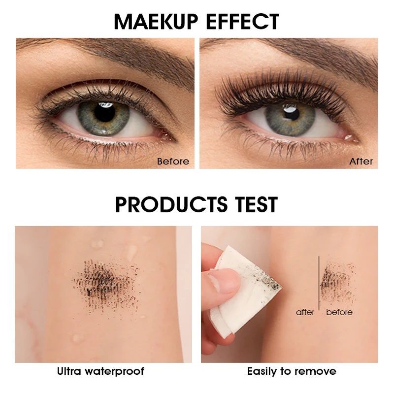 IMAGIC Black Silk Fiber Mascara Waterproof Lengthens Eyelashes Lasting Lash Long Curling Extensions Fast Dry Korean Cosmetics