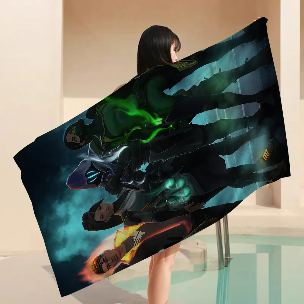 

VALORANT Beach Towel Cartoon Cute Summer Kids Large Bath Pool Beach Towel Microfiber Absorbent for Swimming Travel