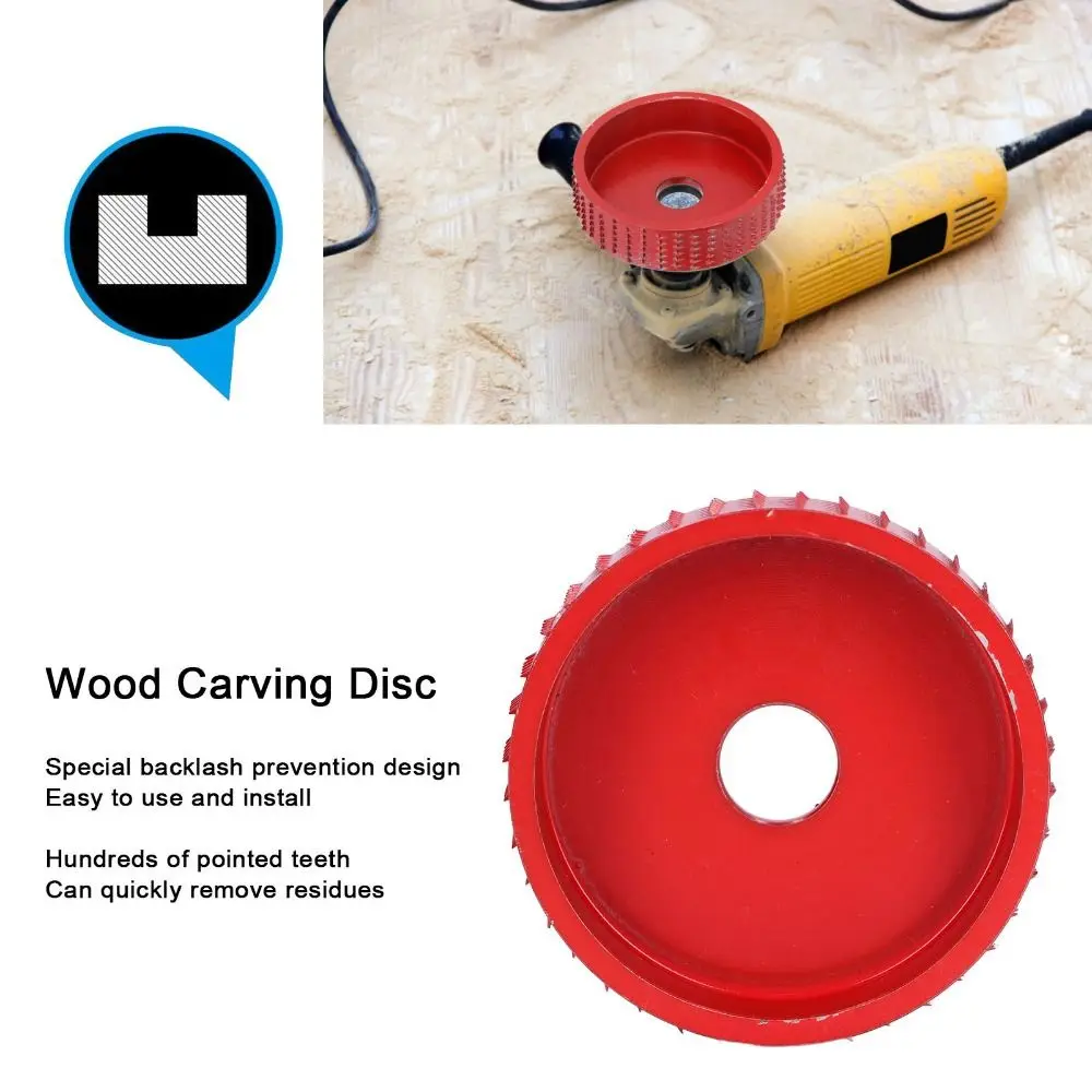 

High carbon steel Wood Carving Disc 5/8" Arbor Silver Wood Carving Wheel Red Quick Rough Cutting Grinding Wheel Woodworking