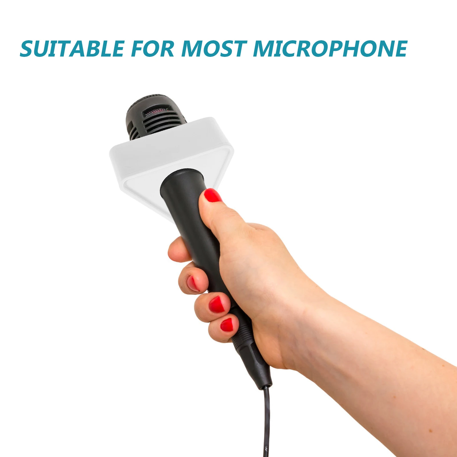 Microphone triangulaire Logo Station Portable ABS plastique blanc entretien professionnel micro Logo drapeau zone de gravure multicolore