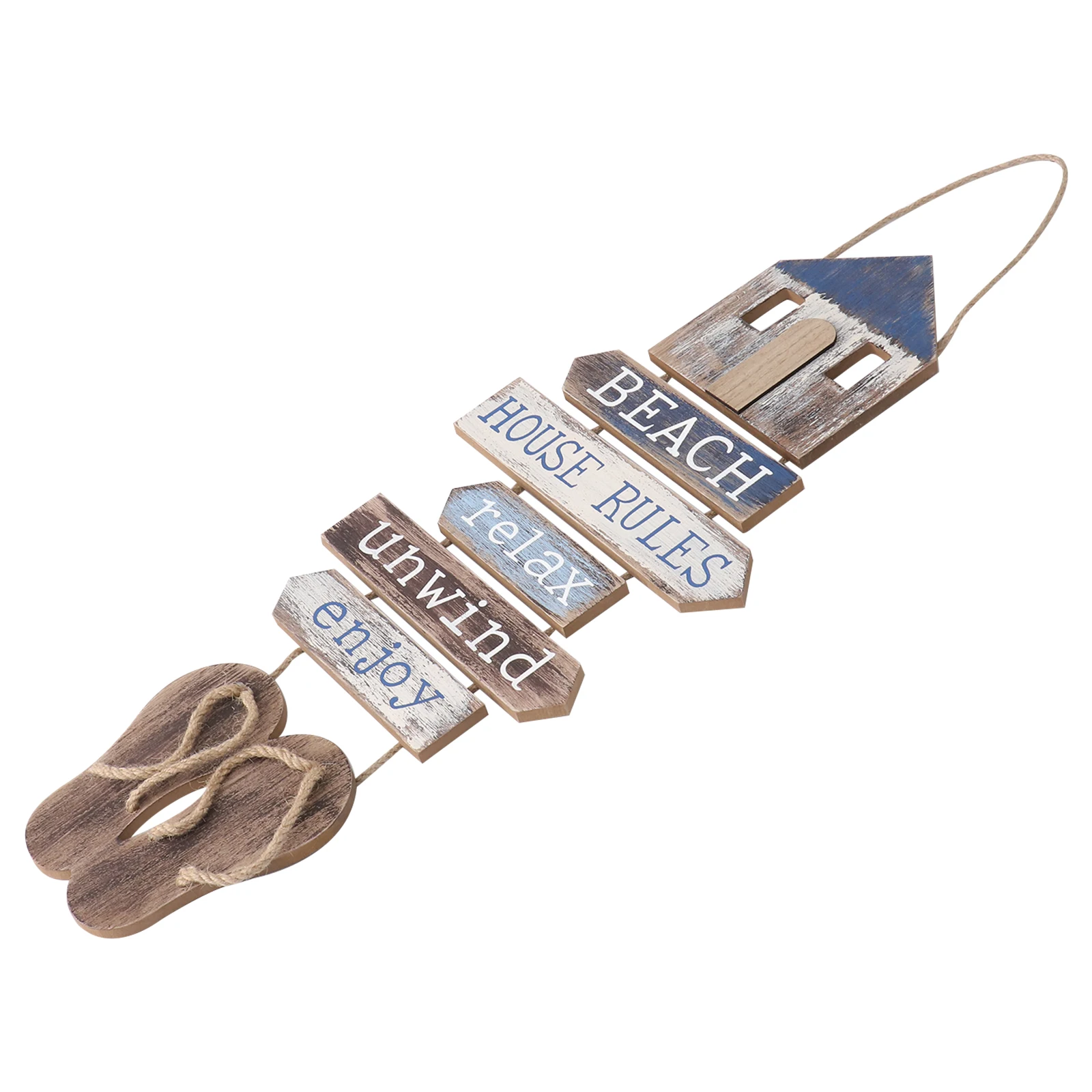 

Wooden Hanging House Slippers Tag Retro Door Decoration Wall Sign Mediterranean Style DIY Door Hanging Tag Craft