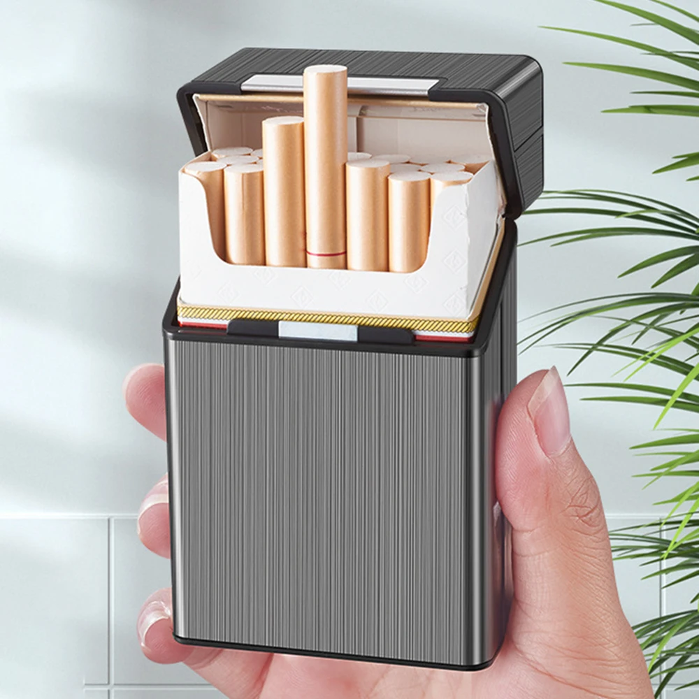 المحمولة 20 قطعة علبة السجائر الألومنيوم العادية الملك الحجم البلاستيك السيجار حامل التبغ صندوق تخزين الحاويات اكسسوارات التدخين
