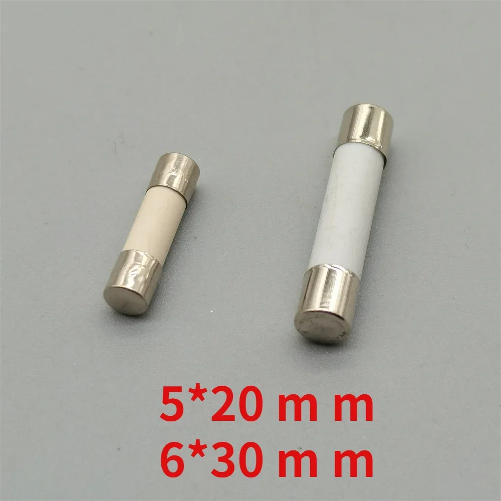 10 Stks/partij 5*20Mm 6*30Mm Snelle Blow Tube Zekeringen 5X20 6X30mm 250V 0.5 1 2 3 4 5 6 8 10 15 20 25 30 Een Amp Zekering Keramische zekering