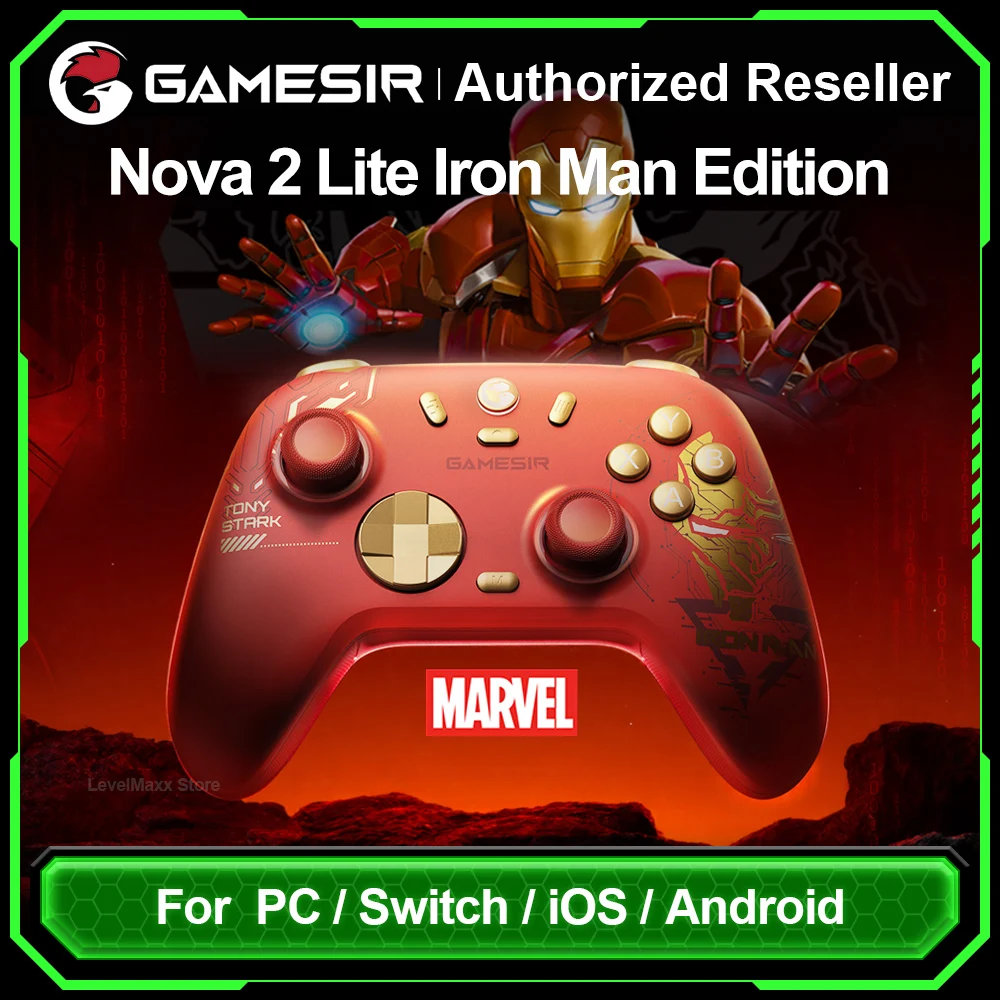 

Беспроводной игровой контроллер GameSir Nova 2 Lite Iron Man Edition с сенсорными палочками с эффектом Холла GameSir для ПК NS2 Android IOS