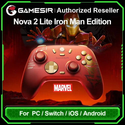 GameSir Nova 2 Lite Iron Man Edition controlador de juego inalámbrico con palos de detección de efecto Hall GameSir para NS2 PC Android IOS