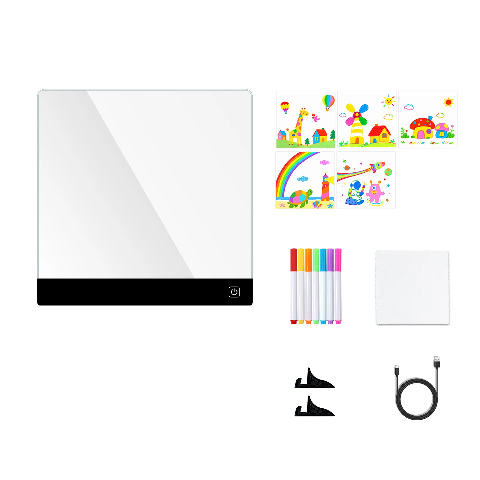 Kids Drawing Board Reusable LCD Tablet Erasable Light-Up Doodle Pad for Children Fun Educational Toy Menu Board