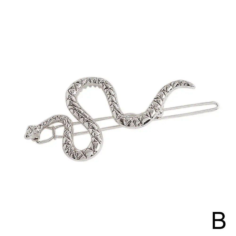 Retro Hairpin Female Ins Silver Snake Hairpin Dark Trend Side Cold Versatile Clip Style Personality Hairpins Snake D2x2