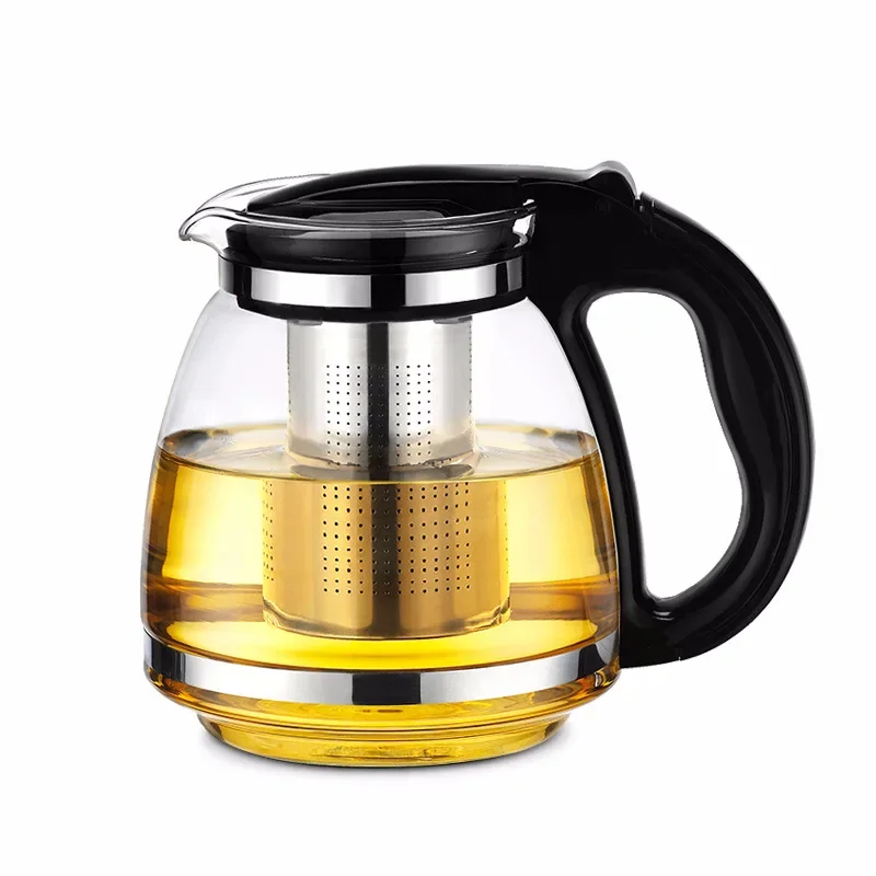 1500ml Heat-resistant glass tea pot kettle with 304 stainless steel infuser teapots for tea party heated container brewing