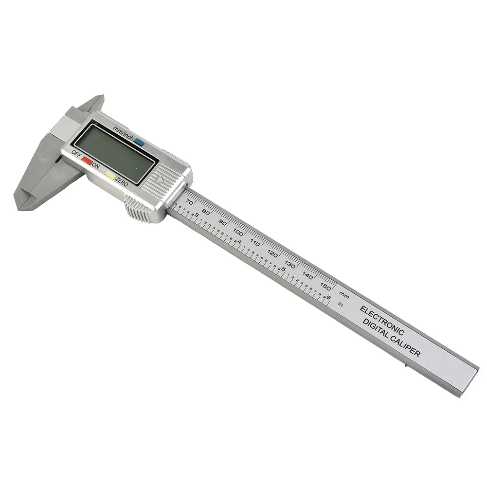 Precise Carbon Fiber Vernier Caliper, 150mm/6 inch LCD Digital Electronic Gauge, Exchange Metric and Inch, Large LCD Display