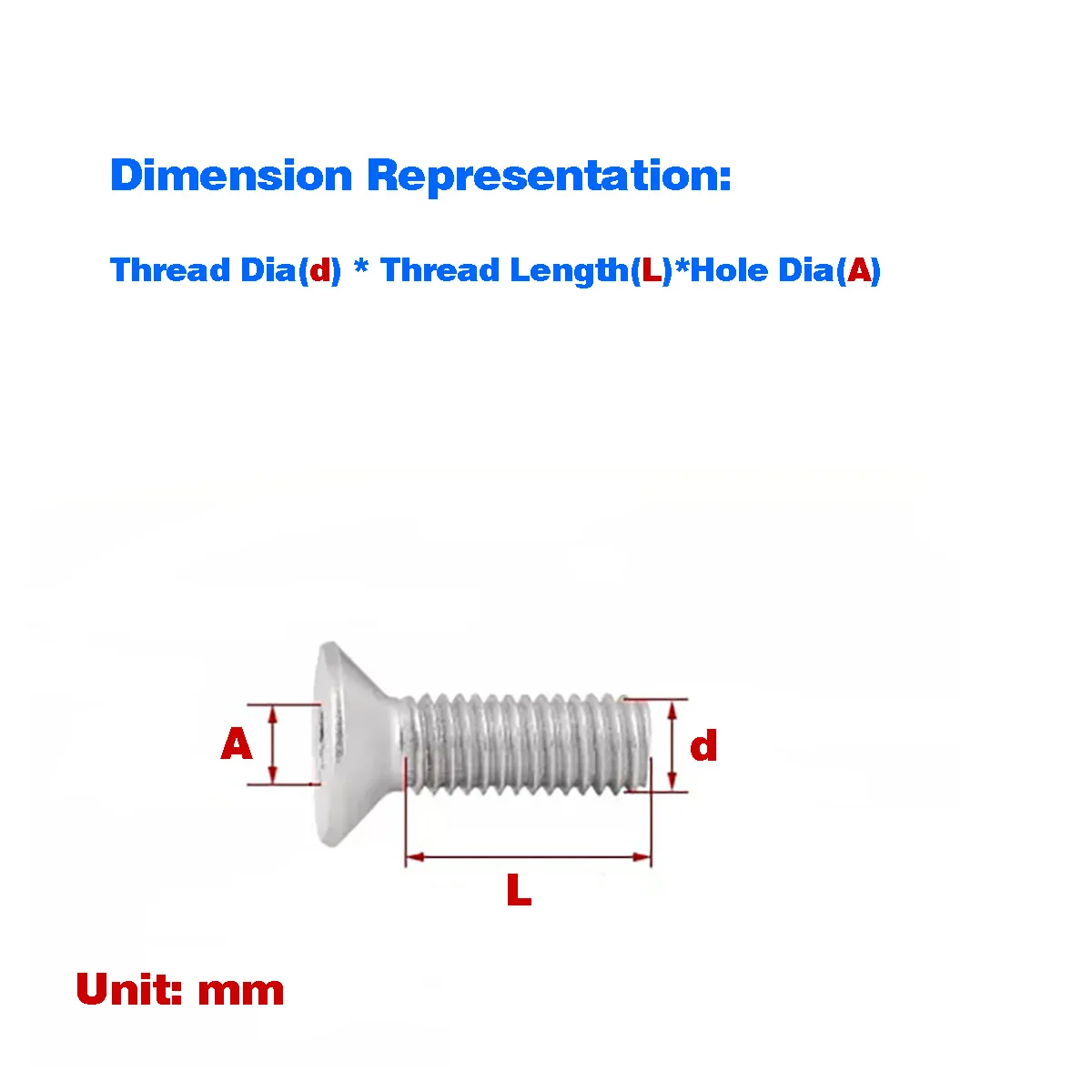 

304 Stainless Steel Flat Head Hexagonal Hollow Screw M5M6M8M10