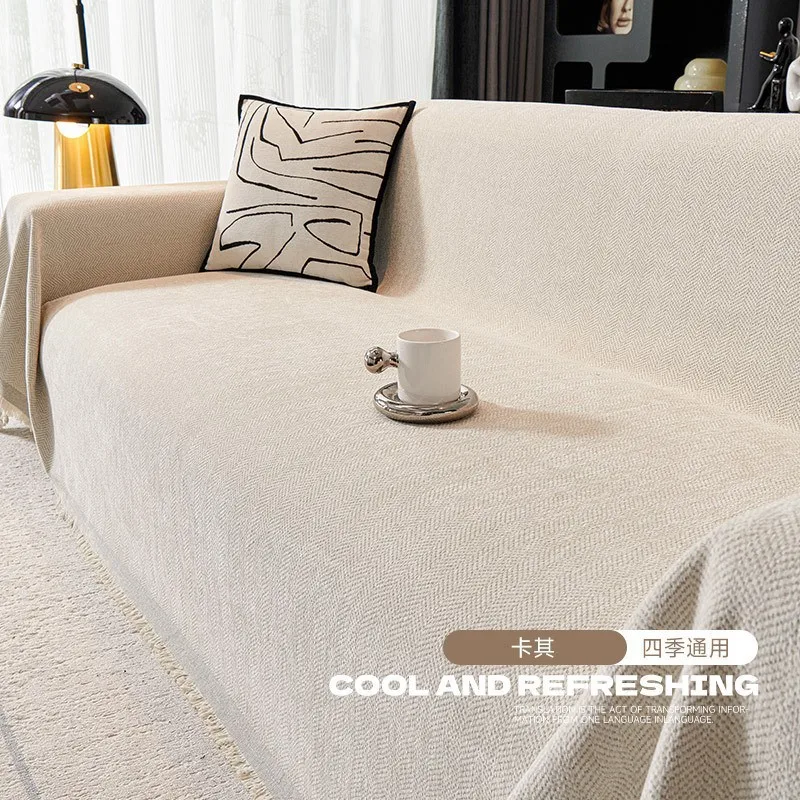 Boho Sofa Slipcover Couch Cover Living Room Pet Soft with Tassel Washable Chenille Protector Sofa Covers Throw Blanket Stylish